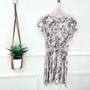 Rebecca Taylor La Vie Penelope Linen Floral Tie Dress Sky Blue Multi Size M